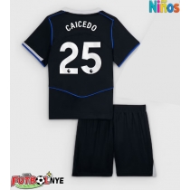 Camiseta Chelsea Moises Caicedo #25 Tercera Equipación para niños 2025-26 manga corta (+ pantalones cortos)